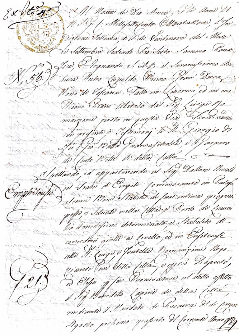 Affari e Famiglia nel Granducato di Toscana: Un’Enfiteusi a Livorno alla Fine del XVIII Secolo