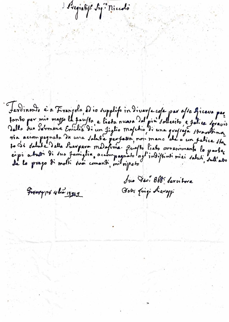 Niccolò Del Frate: Uno spaccato di vita nella Toscana del XIX secolo tra affetti, affari e terra