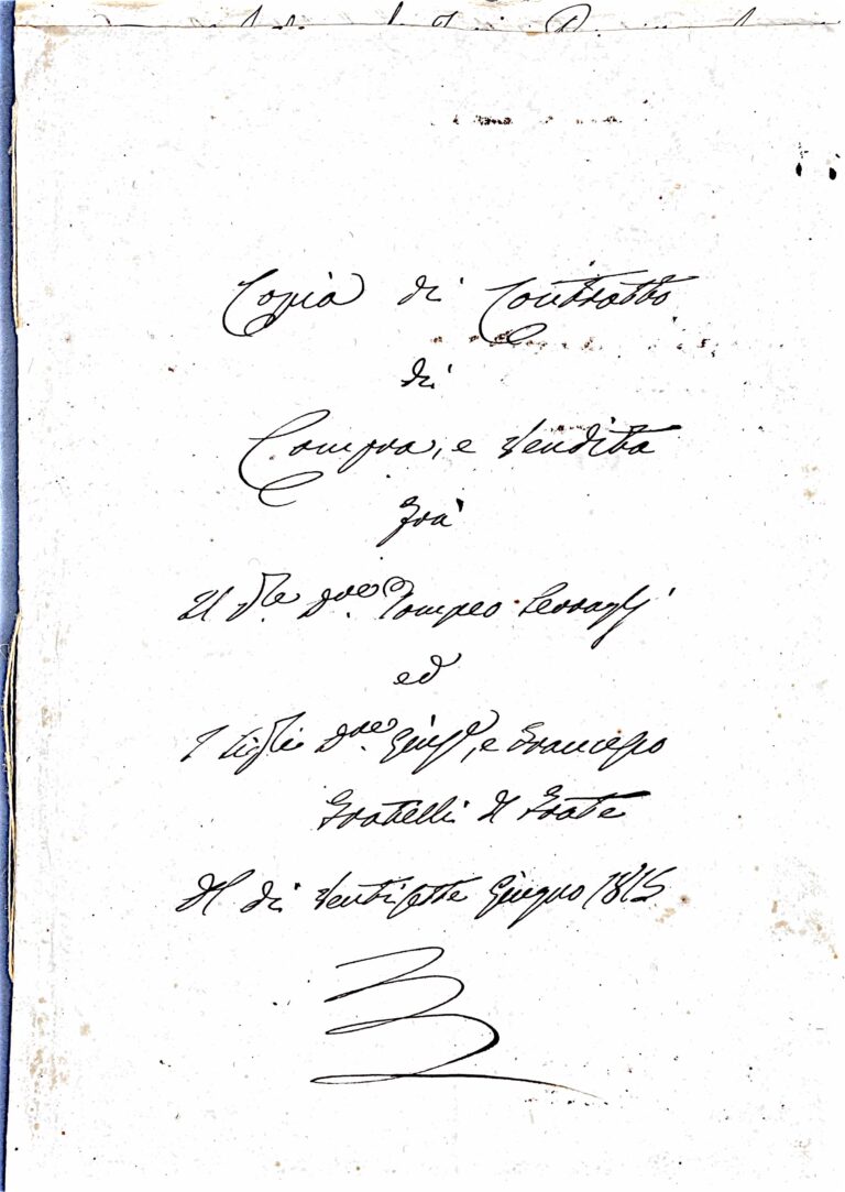 Un Affare di Terra nella Toscana della Restaurazione: Frammenti di un Contratto Perduto