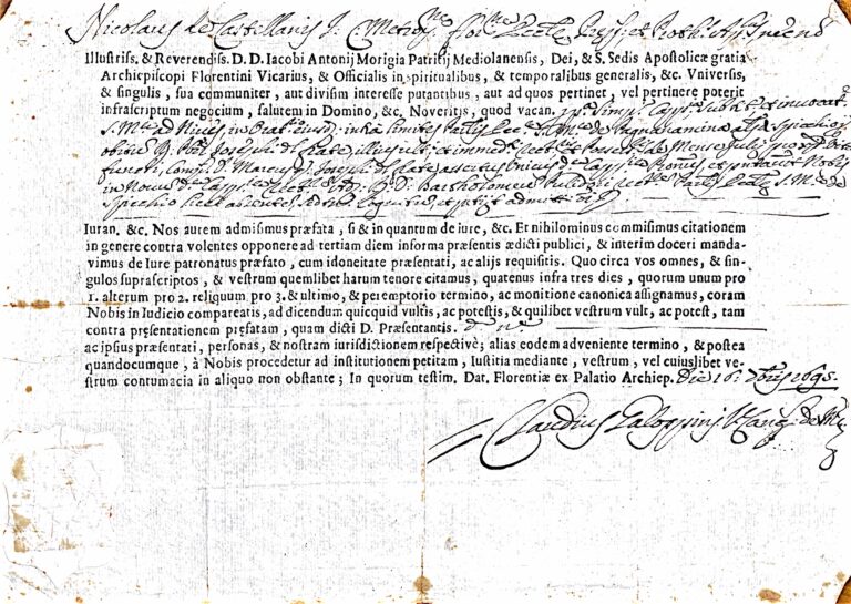 Un’Eredità di Fede e Famiglia: La Cappella di Santa Maria della Neve a Spicchio nel XVII Secolo