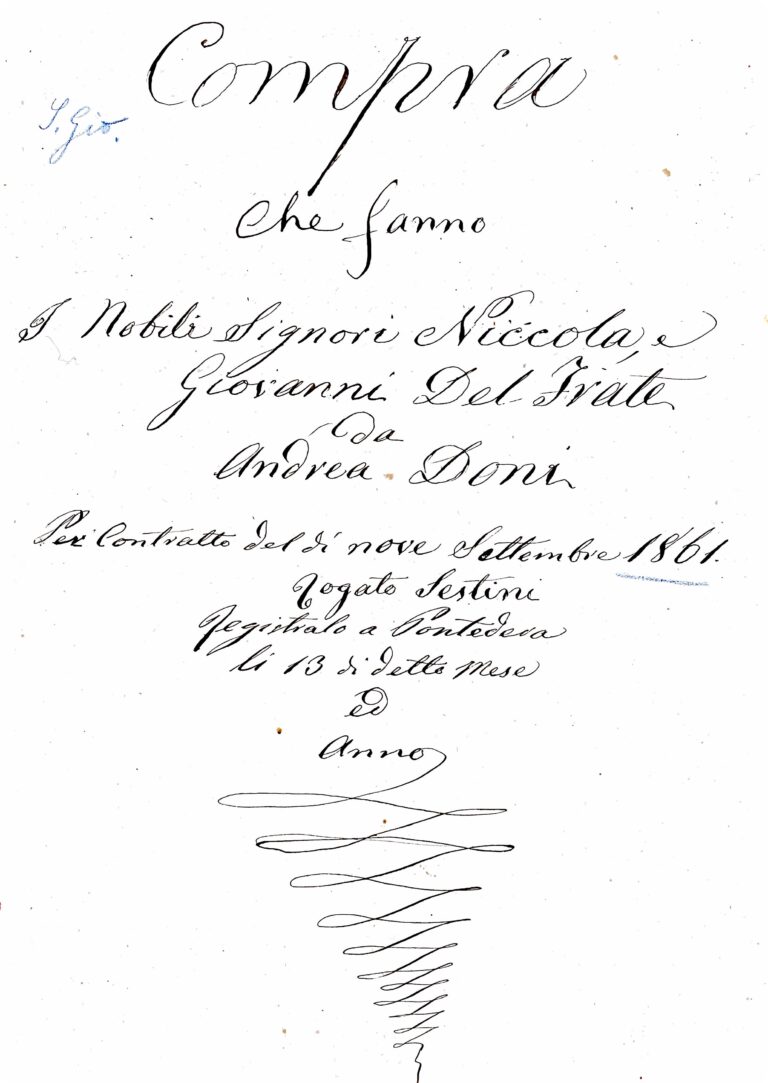 Terra e Denaro: Compravendite Nobiliari nella Palaia del 1861