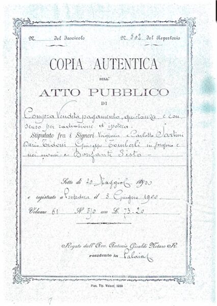 Atto di compra/vendita notaio Gilardi