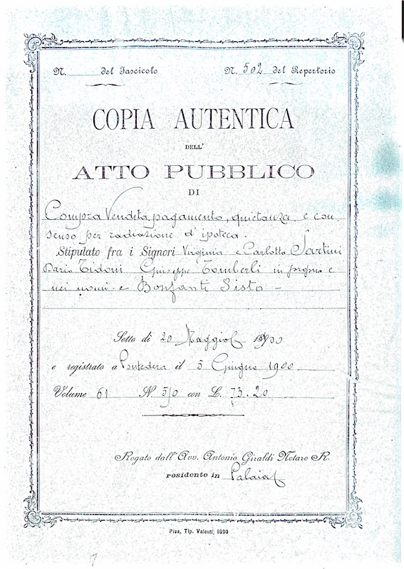Atto di compra/vendita notaio Gilardi