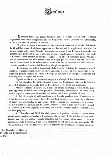 Guardia Civica della comunità di Palaia e delle località vicine Marti, Castel del Bosco, Montefoscoli