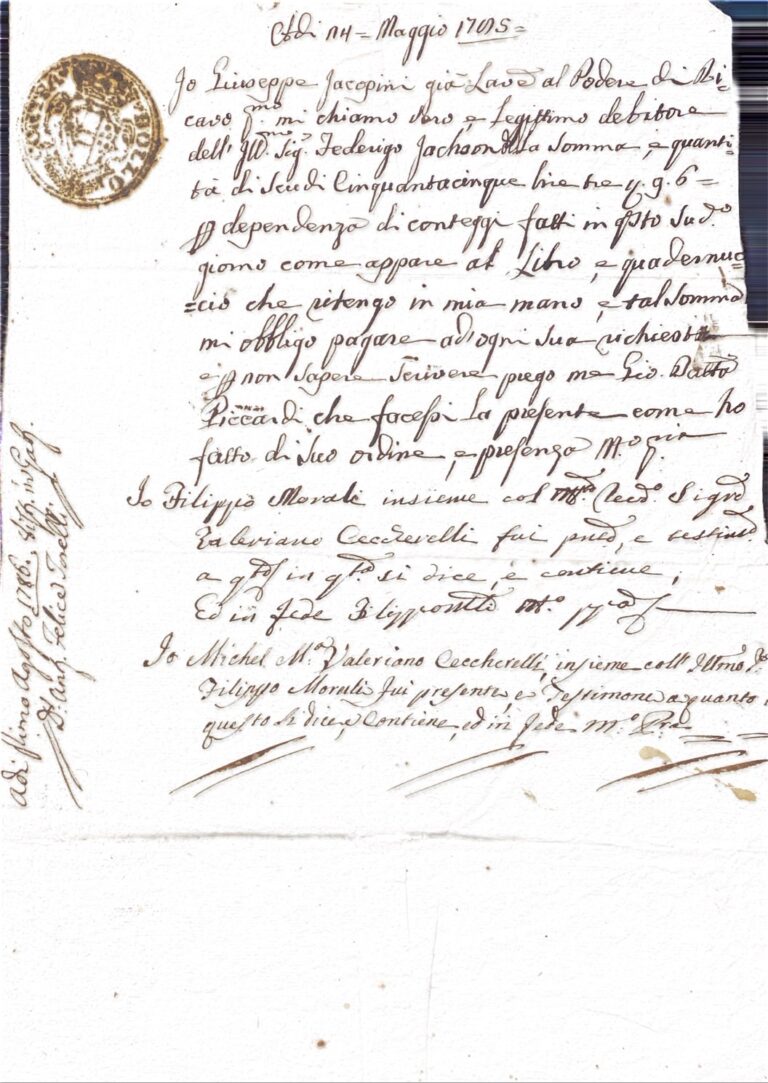 Palaia e dintorni: vite, debiti e testamenti nel cuore della Toscana del ‘700