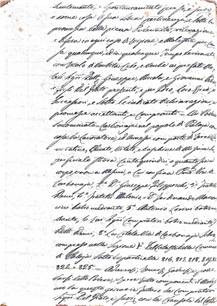 Fascicolo compravendita del podere «Carbonaja» (Palaia): rogito notarile, confessione di debito, quietanze, volture, iscrizioni ipotecarie e perizia (Palaia–Pontedera, 1851–1852) — Antonio Pandolfi / Nobili Dott. Giuseppe, Niccola e Giovanni Del Frate – Palaia (XIX secolo)