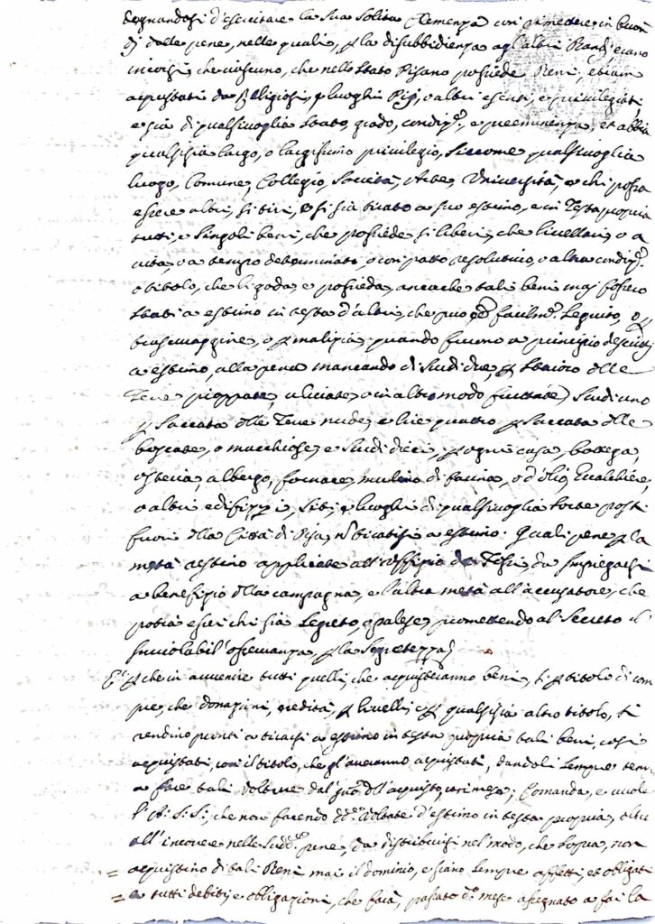 Documento amministrativo – Stato Pisano (XVII-XVIII secolo)