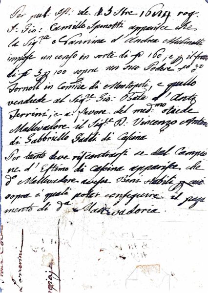 Atto notarile – Fornoli (1684)