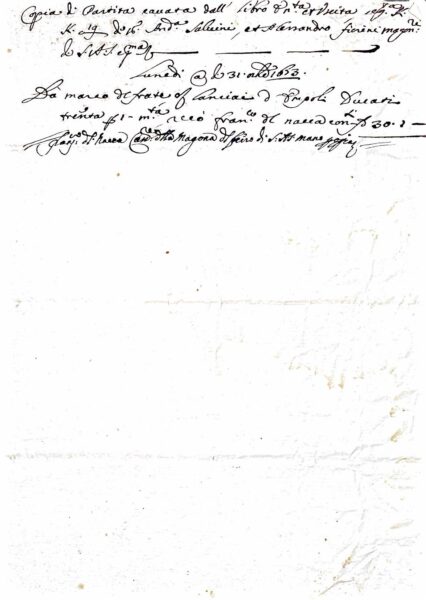 Documento commerciale – Empoli (1653)