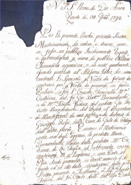 Atto notarile – Montefoscoli (1798)