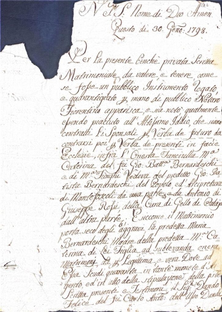 Atto notarile – Montefoscoli (1798)