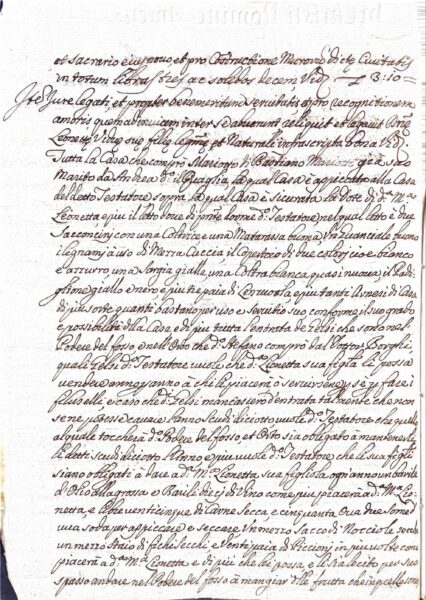 Testamento – Palaia (XVII-XVIII secolo)