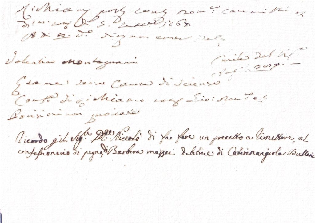 Documento amministrativo – San Miniato (1764)
