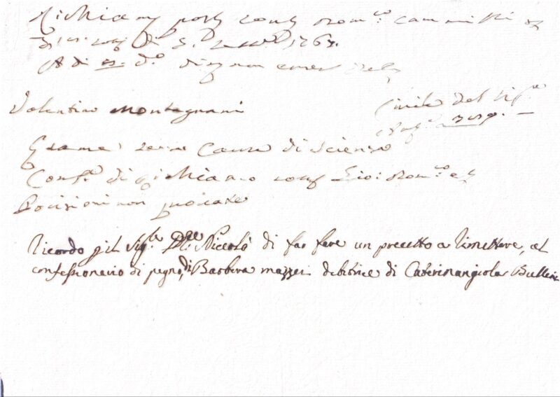 Documento amministrativo – San Miniato (1764)