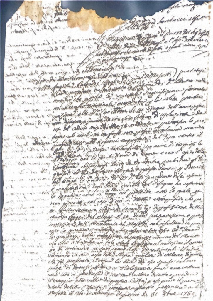Corrispondenza privata – Bologna (1751)