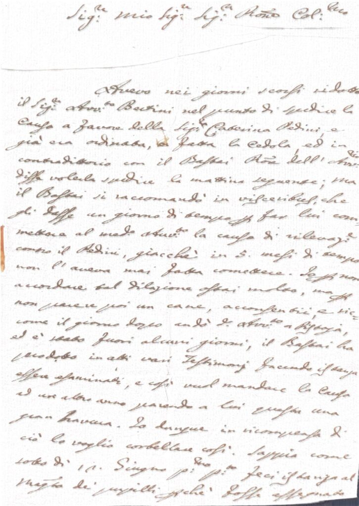 Corrispondenza privata – Pistoia (XVIII-XIX secolo)
