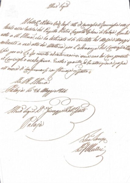 Fascicolo Corrispondenza e atti relativi a Consigli di Famiglia e tutela indirizzati a Giuseppe Del Frate: convocazioni notarili, lettere private, suppliche ed annotazioni postali (Ponte d’Era/Palaja e centri toscani, 1824-1853)
