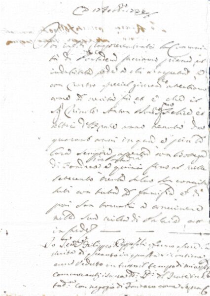 Documento – Palaia (1735)