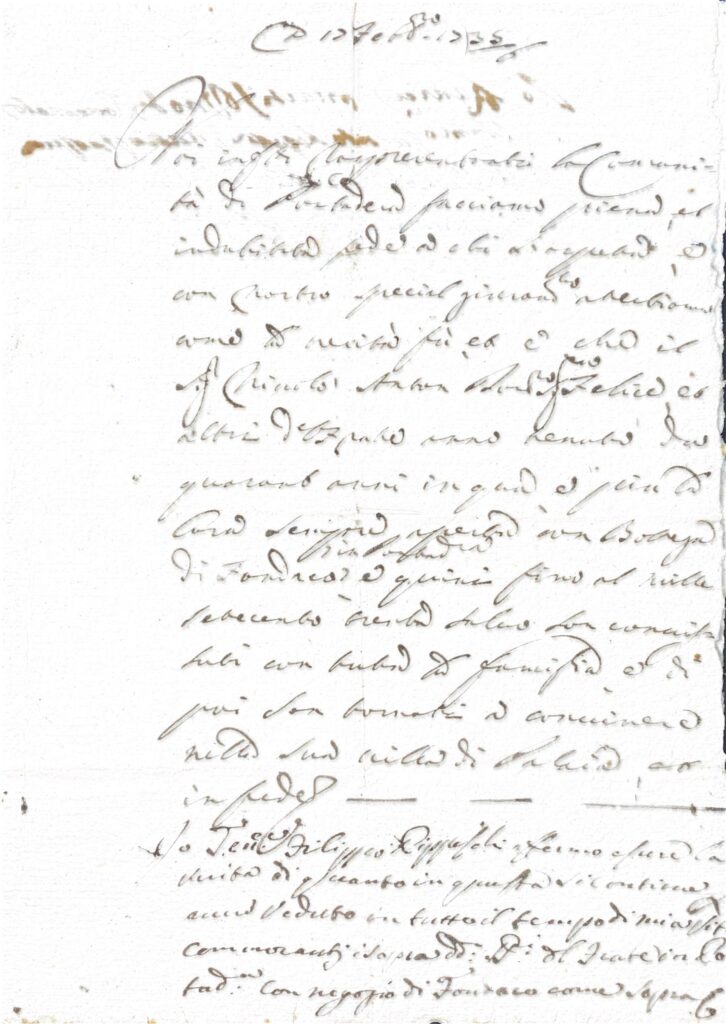 Documento – Palaia (1735)
