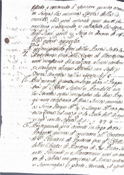 Documento amministrativo – Porta Sotto la Foresteria (XVIII-XIX secolo)