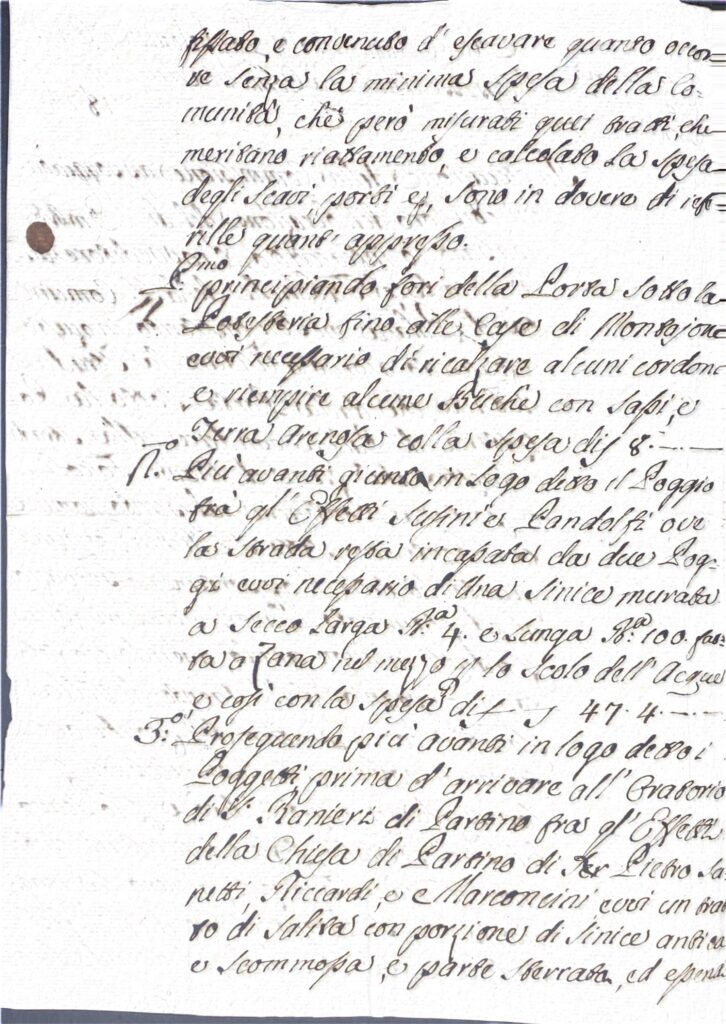 Documento amministrativo – Porta Sotto la Foresteria (XVIII-XIX secolo)