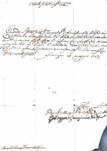 Documento amministrativo – Firenze (1727)