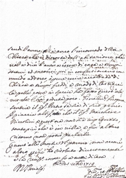 Corrispondenza privata – Palaia (1719)