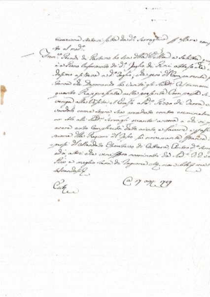 Documento amministrativo – Partino (1759)